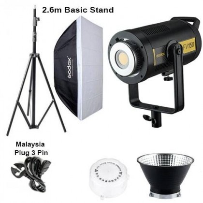 Godox FV150 + 60x90cm Softbox + 2.6m Basic Light Stand High Speed Sync Flash LED Light with Built-in 2.4G Wireless Receiver